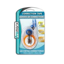 Promarx Correction Tape White Film Based 3/16"X26 1/4' School Office Home