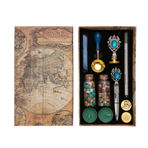 Stationery Gift Box Retro Vintage Style Letter Opener Sealing Wax Stamp Set Pen - Picture 7 of 16