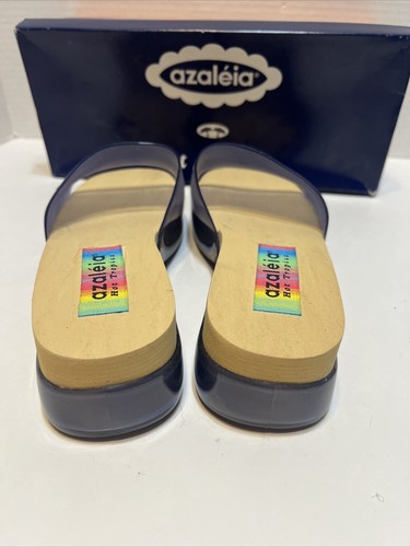 NEU Azaleia Hot Tropics Azaleen BLAU sonnenbräune Rutschsandalen 7M klarer Strand - Bild 6 von 8