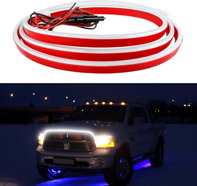 For Ram 1500 2500 3500 Scan Start Up Car LED Hood Light Strip DRL White Running