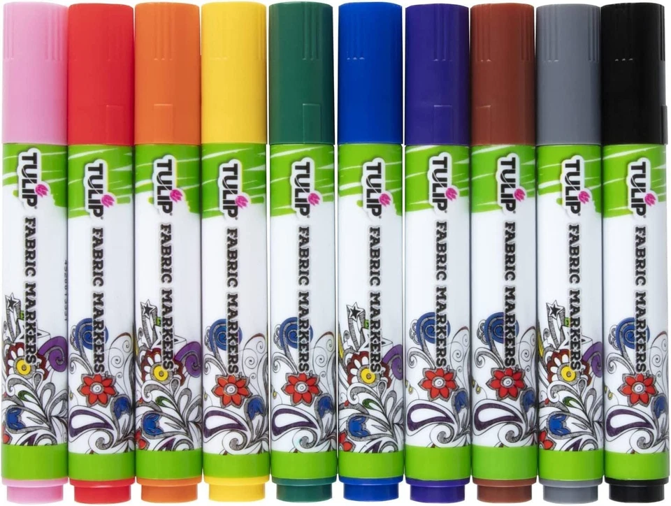 10 шт. перманентных тканевых щеток маркеров наконечников радужных наборов для самостоятельного текстильного искусства - Изображение 2 из 4