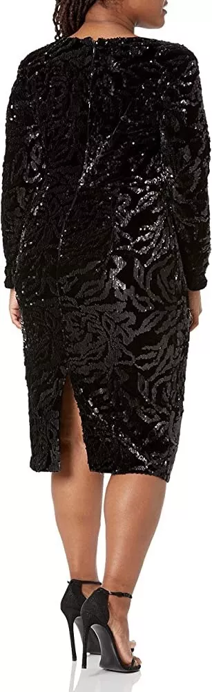 Women's Sequin Plunge Midi Dress, Women's Clearance