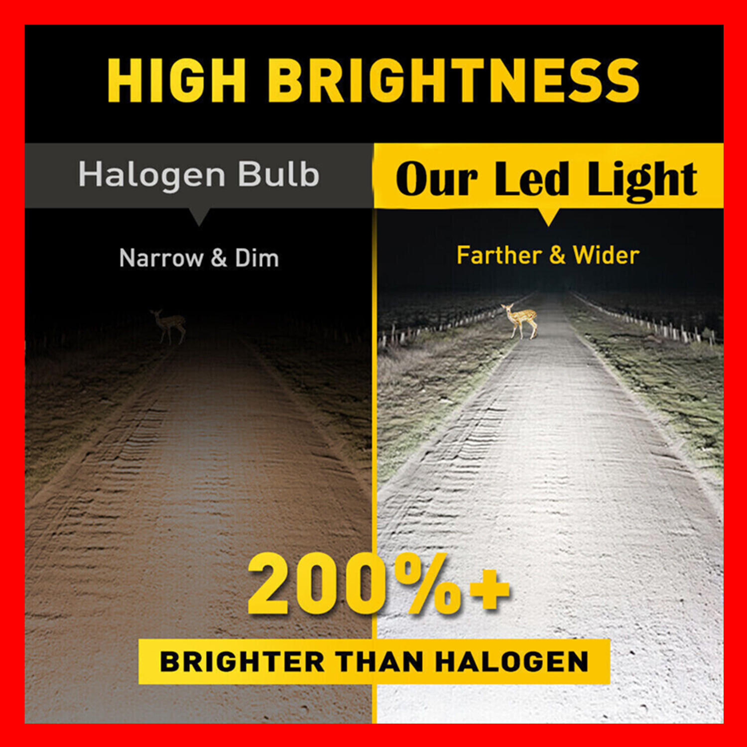 For 2013-2017 Toyota Sienna LED Headlight Bulb Kit 4pc High&Low Beam ...