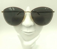 Vintage Marchon Nikki Burgundy Red Metal Oval Sunglasses Japan FRAMES ONLY