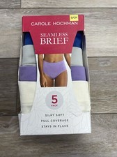 NWT CAROLE HOCHMAN 5 PK MULTI-COLOR SILKY SOFT FULL COVERAGE BRIEFS SZ S 845B