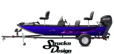 Northern Pike Bait Boat Wrap Vinyl Graphic Decal Kit Fish Bass Fishing US Purple
