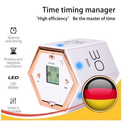 LED Display Digital Timer Mutable Hexagon Flip Timer for Classroom Kids Learning