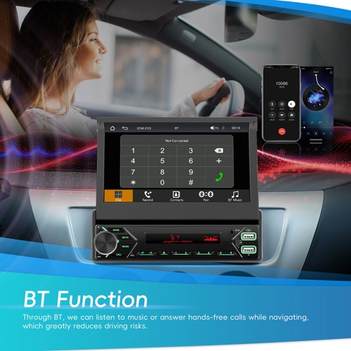 DAB+ 1 Din 7" Motorised flip Autoradio CarPlay FM BT USB TouchScreen MP5 +Kamera - Bild 8 von 23