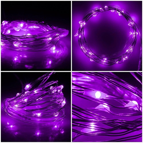 20-100 LED White Battery Operated Copper Wire Fairy String Lights Pink Green OZ - Picture 79 of 103
