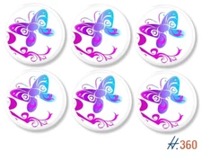 Butterfly Cabinet Knobs – Set of 4 or 6 – Blue Purple Drawer Pulls – Whimsical