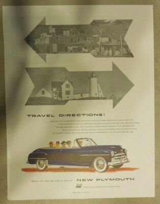 Chrysler Plymouth Car Ad:  Travel Directions ! Size:11 x 15 Inches