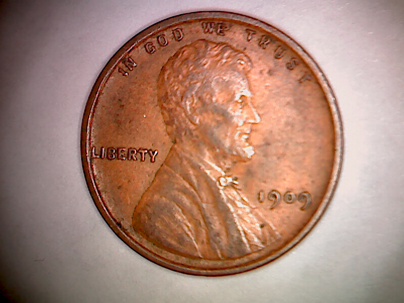 1909 VDB LINCOLN  PENNY, COLOR BROWN, CLEAR DETAILS,SOME WEAR MARKS SHOWING AB32