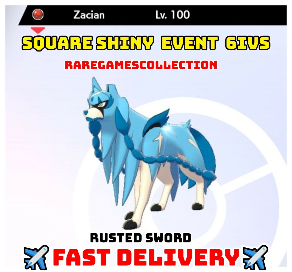 Pokemon Sword Shield ✨ SHINY EVENT ZACIAN Legendary 6IV ✈️ FAST DELIVERY ✈️