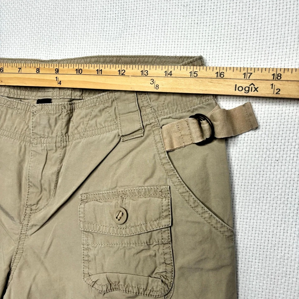 Pantalones cargo Moda International para mujer 6 caqui 100 % algodón pierna recta cremallera mosca Foto 4 de 4