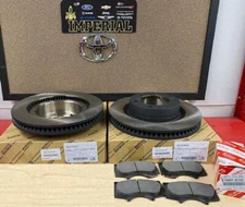 2010-2023 TOYOTA 4RUNNER GENUINE OEM FRONT BRAKE ROTORS AND TCMC BRAKE PAD KIT