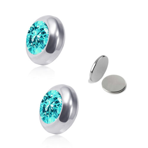 Stainless Steel Magnetic Stud Earrings 8MM For Women Men Non-Piercing Clip On US - Picture 18 of 23