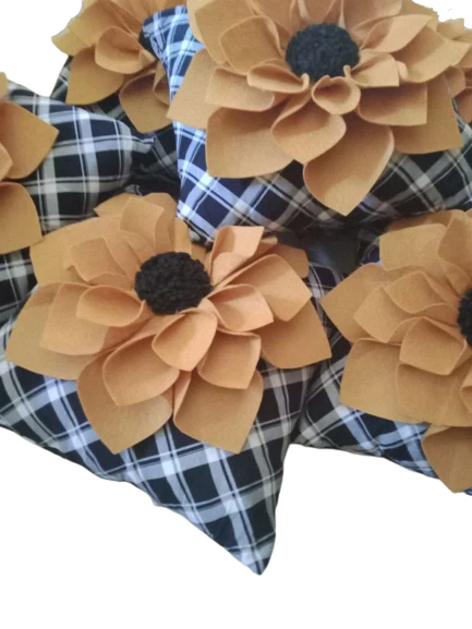 Cojín de sofá de algodón hecho a mano con flores decoración del hogar sala de estar cama Foto 3 de 4