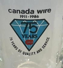 Vintage Canada Wire & Cable 1911-1986 Advertising Drinking Glass Mug Nexans