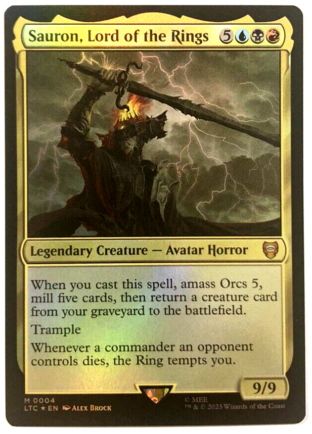 MTG Sauron, Lord of the Rings Tales of Middle-earth Commander 0004 FOIL, NM!