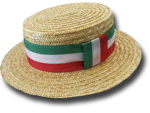 Cappello a Paglietta Boater Hat nastro tricolore | eBay