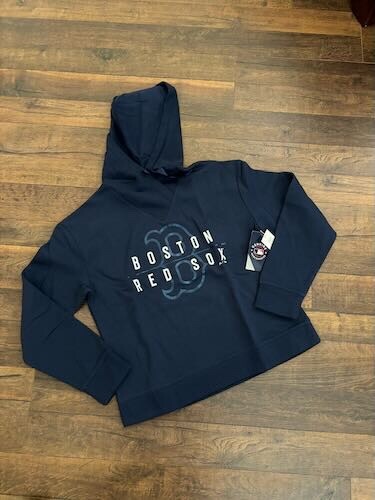 BOSTON RED SOX women's cotton blend hoodie sweatshirt, navy, MEDIUM, New - Picture 1 of 1