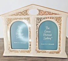 Beautiful Lenox Portrait Gallery Double Picture Frame 3x5 Gold Detailing