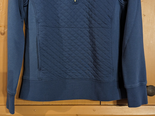 LL BEAN 1/4 Cremallera Pullover Cuello Simulado Camisa Acolchada Azul Pizarra Para Mujer Pequeña XS - Imagen 3 de 9
