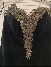 Vintage Radley black velvet strapless evening gown size 12