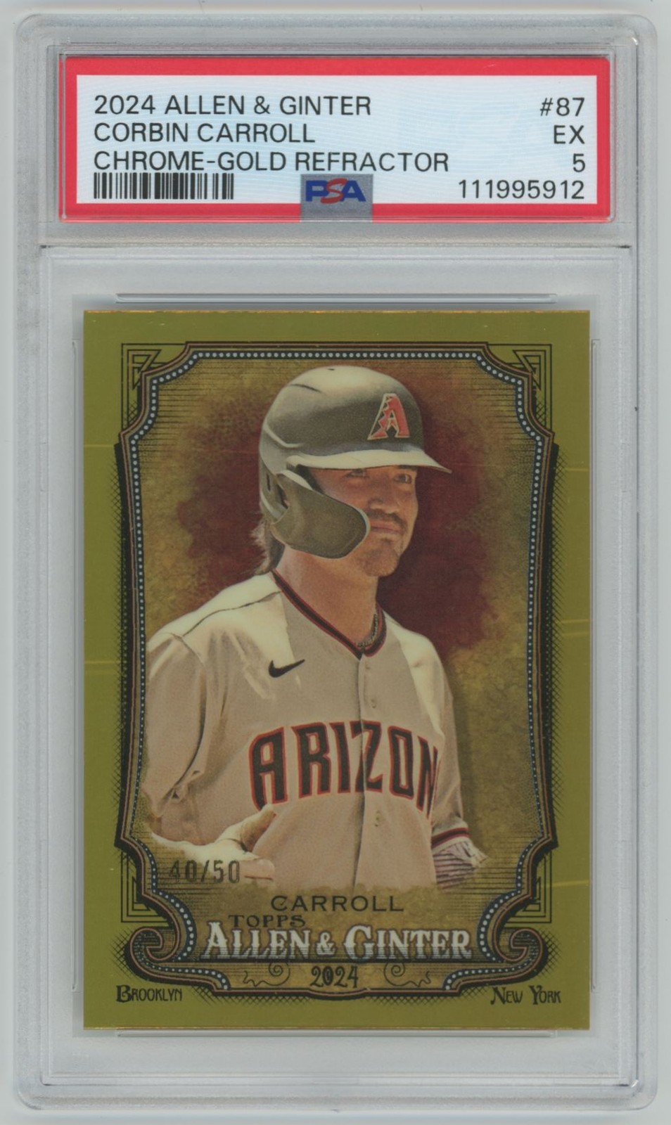 2024 Topps A&G Chrome Gold Refractor Corbin Carroll #87 PSA 5 Dbacks /50