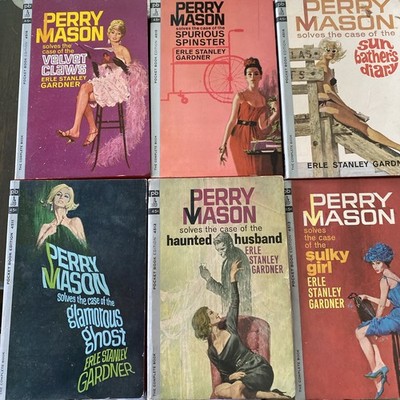 6- Earl Stanley Gardner, Perry Mason- Pocket BKs with Robert McGinnis covers