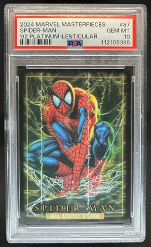 2024 Marvel Masterpieces '92 Platinum Spider-Man Lenticular #87 PSA 10 GEM MINT