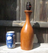 Lampada da tavolo/comodino vintage legno tornito alta lucentezza rotonda bottiglia teak base danese?