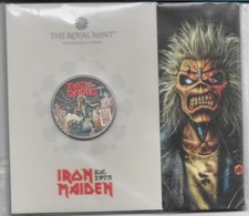 U.K.  - 2025 Iron Maiden £5 Brilliant Uncirculated Colour Coin in Sealed Folder