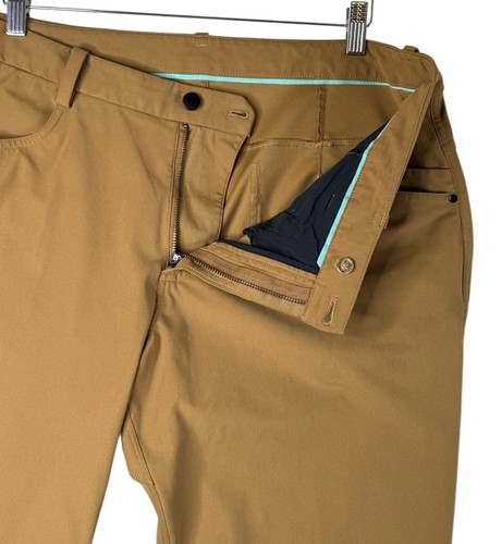 Lululemon ABC flache Vorderseite Chino Hose karamellbraun Herren Größe 36x30 LESEN - Bild 6 von 12