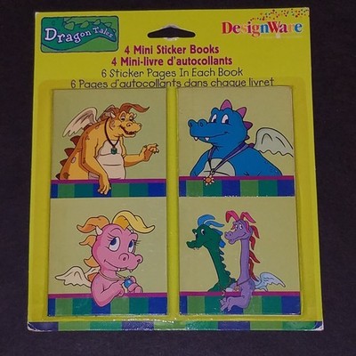 2001 Dragon Tales 4 Mini Sticker Books NEW Quetzal Zak Wheezie Cassie Ord VTG