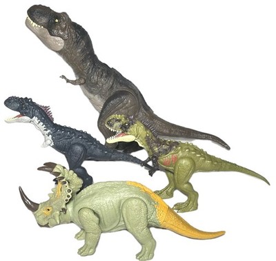 Lot Of 4 Jurassic World Dominion Dinosaur Action Figures Roar Strikers T-Rex