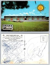 Vintage Drake Motel Jackson MS Postcard Quality Courts Mid-Century Chrome
