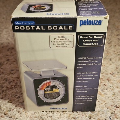 Pelouze K5 Mechanical Postal Scale 5 lb Stainless Steel Platform Heavy Duty