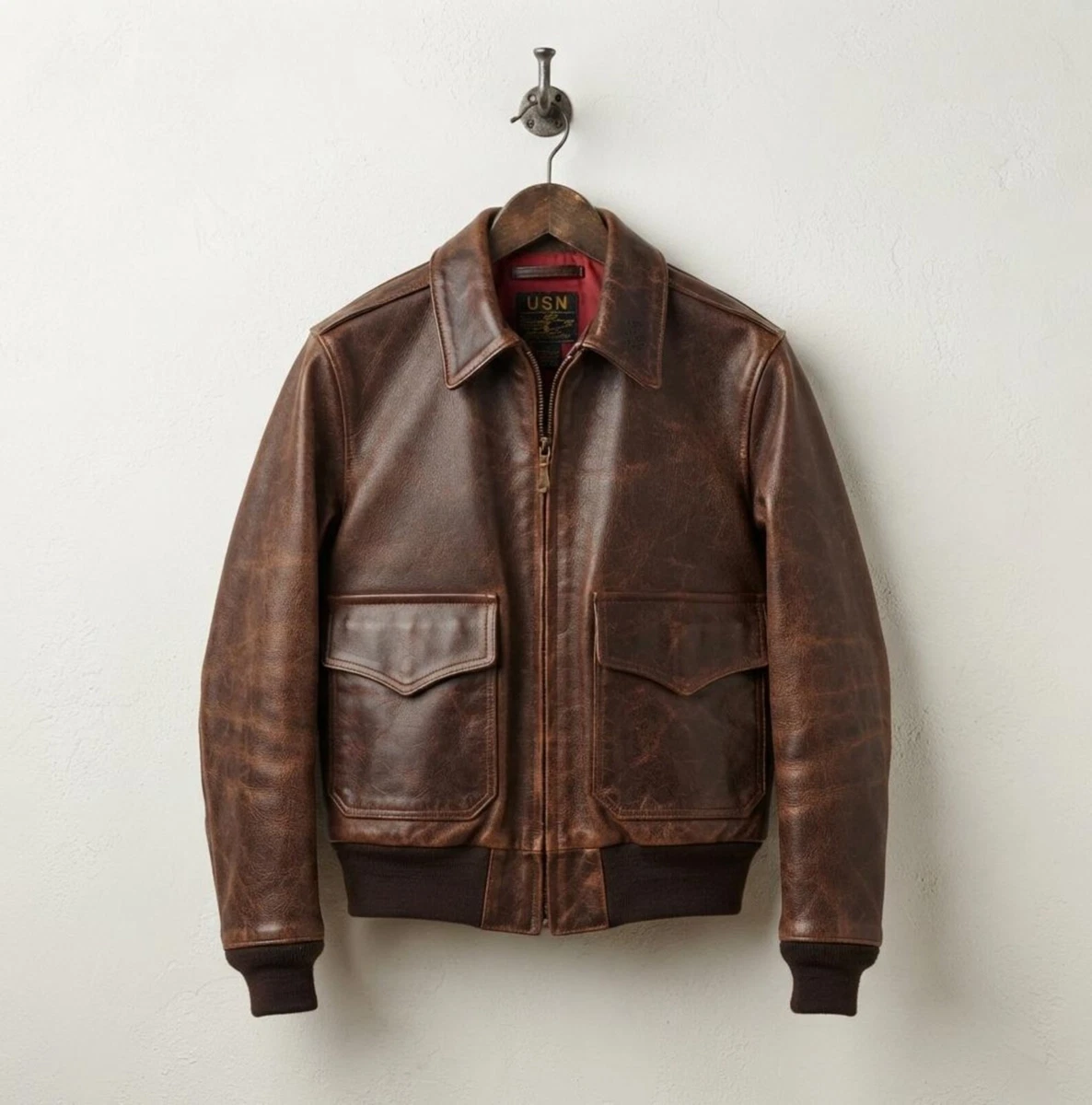 Military Leather Flight Jacket In Men's Coats & Jackets for sale