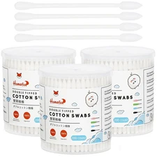 Cotton Swabs Precision Pointed - 600 Count Pointy Organic Cotton Buds Double Sid