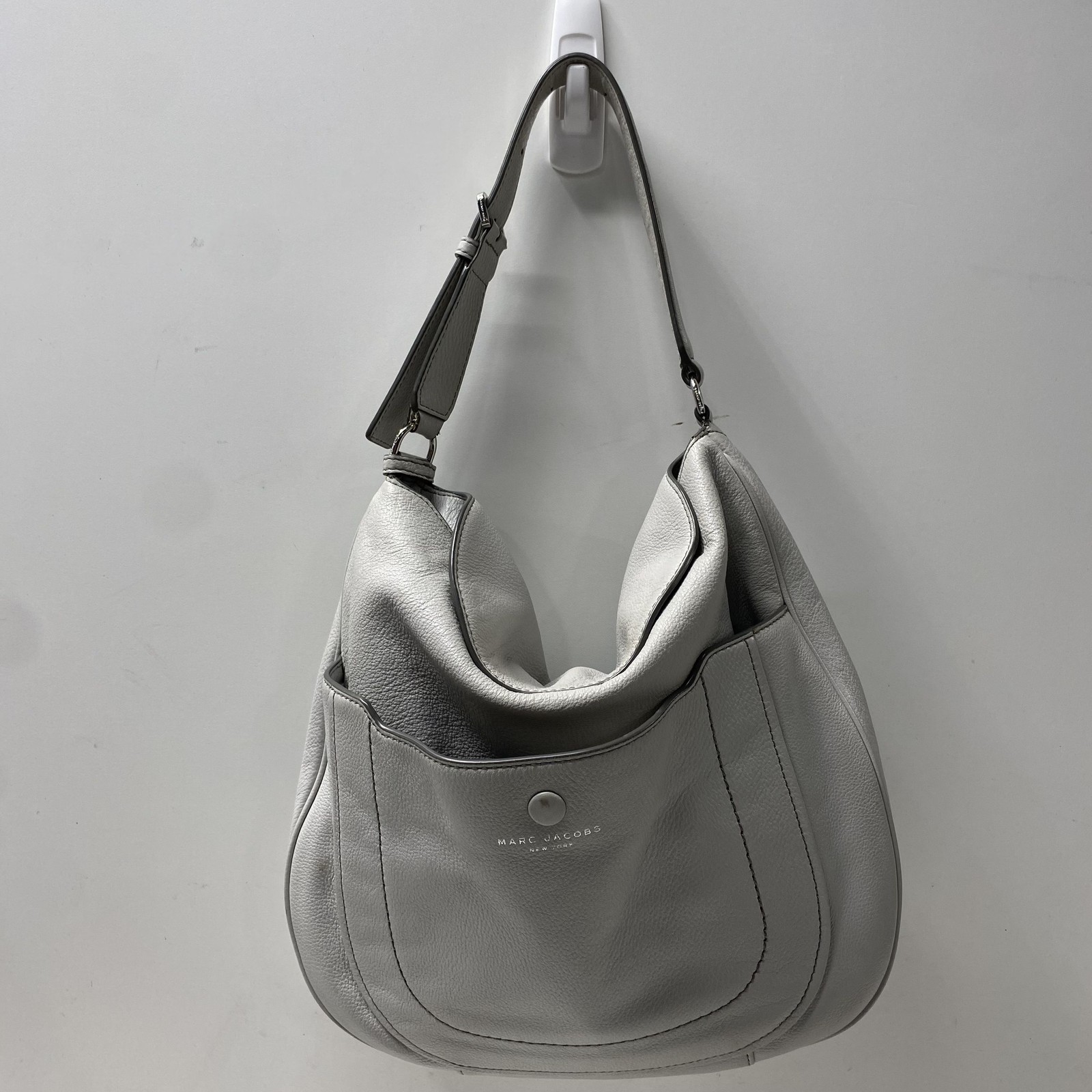 Marc JacobsLight Gray Solid Leather Hobo Bag Purse - image 1