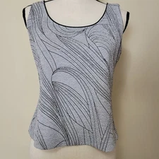 Alex Evenings Size PM Shell Tank Top Glitter Metallic Sparkle Party Holiday