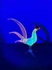 Vintage Uranium Vaseline And Cadmium  Glass Murano  Bird