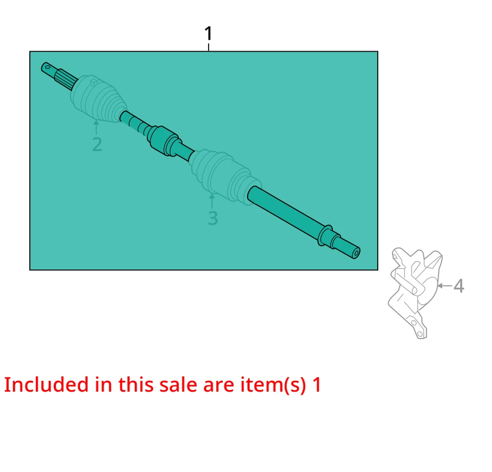 Передний приводной вал оси 2013–2018 Nissan Altima CV C/V UQADY - Изображение 3 из 4