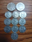 Peace Dollar US Coins $7.00 Junk Lot -Benjalmin Halves, Walking Liberty -l