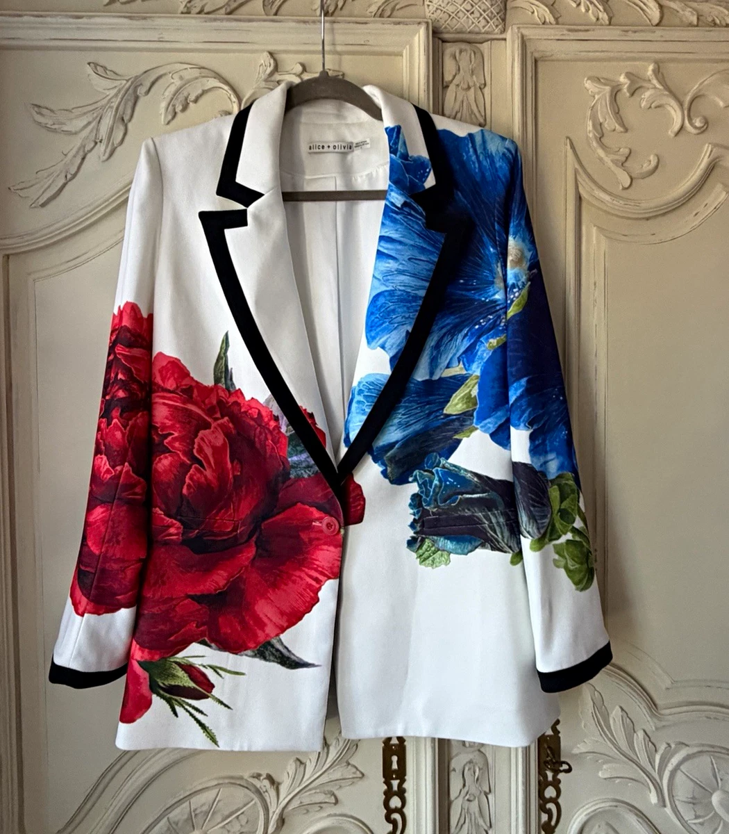 Alice + Olivia Black Floral Coats, Jackets & Vests for Women for