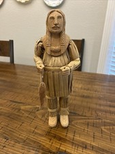 Vintage Handmade Corn Husk Indian Doll-left Hand Missing Object-Otherwise Good