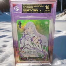 BGS 10 BL Weiss Schwarz Re:Zero Vol.3 Emilia RZ/S116-026SP SP Signed Black Label