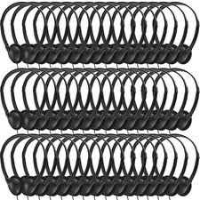 Bulk Headphones 50 Pack for Classroom,Wholesale Wired Adjustable On Ear Earph...