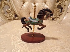Small Ceramic Carousel Horse on Wooden Stand 2